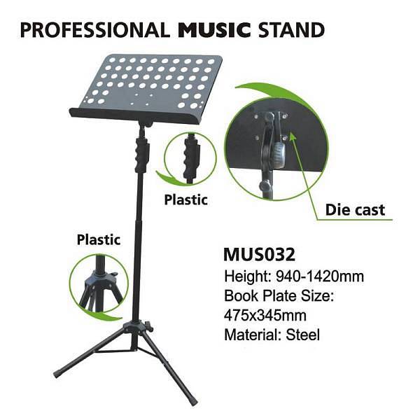 Extreme  MUS032 LEGGIO FORATO SMONTABILE SNODI METALLO PRESSOFUSO ALZATA ONE HAND TAVOLA ACCIAIO