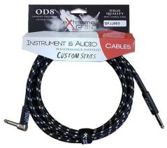 Extreme  SFJJ003/5M CAVO AUDIO JACK DRITTO-ANGOLO COTONATO NERO OD8 SERIE CUSTOM PER STRUMENTI LIVE & STUDIO 5 METRI
