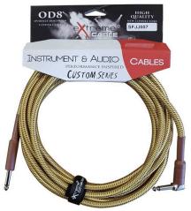 Extreme  SFJJ007/5M CAVO AUDIO JACK DRITTO-ANGOLO COTONATO TWEED OD8 SERIE CUSTOM PER STRUMENTI LIVE & STUDIO 5 METRI