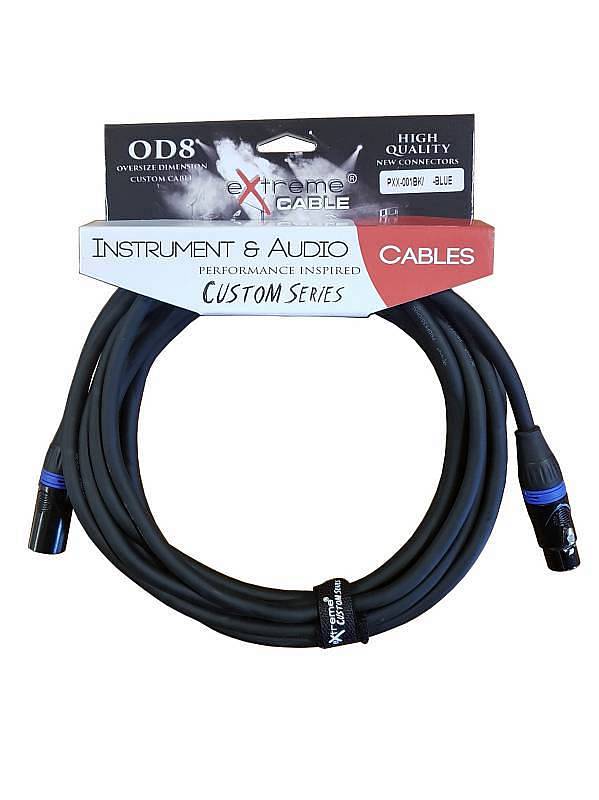 Extreme  PXX-001BK/3M-BLUE CAVO MICROFONICO BILANCIATO XLR-XLR OD8 SERIE CUSTOM PER LIVE & STUDIO 3 METRI ANELLI CONNETTORI BLU