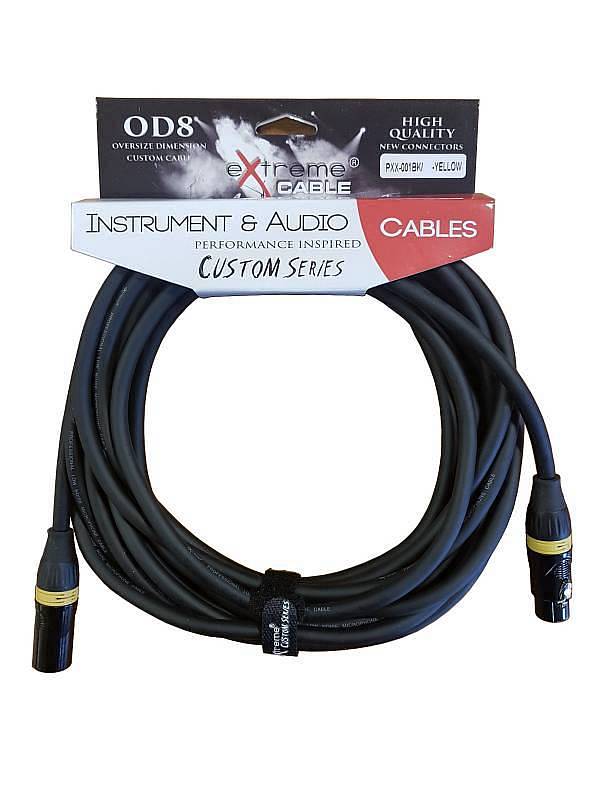 Extreme  PXX-001BK/5M-YELLOW CAVO MICROFONICO BILANCIATO XLR-XLR OD8 SERIE CUSTOM PER LIVE & STUDIO 5 METRI ANELLI CONNETTORI GI