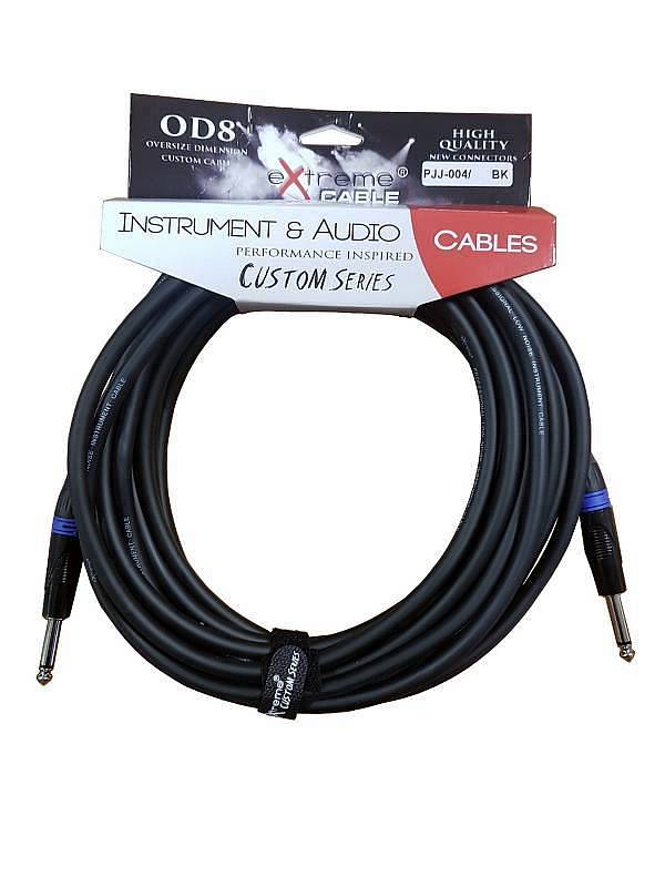Extreme  PJJ-004/8M-BK BL CAVO AUDIO JACK PER STRUMENTI OD8 SERIE CUSTOM PER LIVE & STUDIO 8 METRI ANELLI CONNETTORI BLU