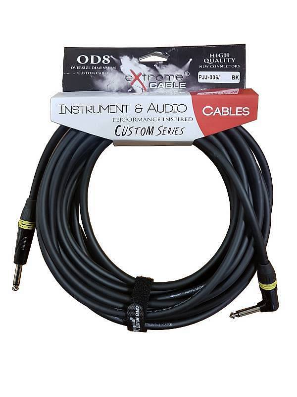 Extreme  PJJ-006/10M-BK YW CAVO AUDIO JACK PER STRUMENTI OD8 SERIE CUSTOM PER LIVE & STUDIO 10 METRI ANELLI CONNETTORI GIALLI