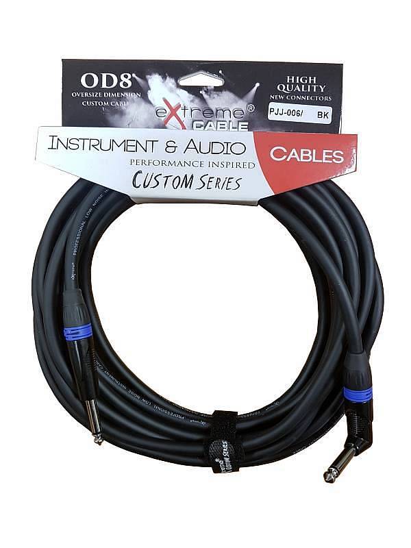 Extreme  PJJ-006/8M-BK BL CAVO AUDIO JACK PER STRUMENTI OD8 SERIE CUSTOM PER LIVE & STUDIO 8 METRI ANELLI CONNETTORI BLU