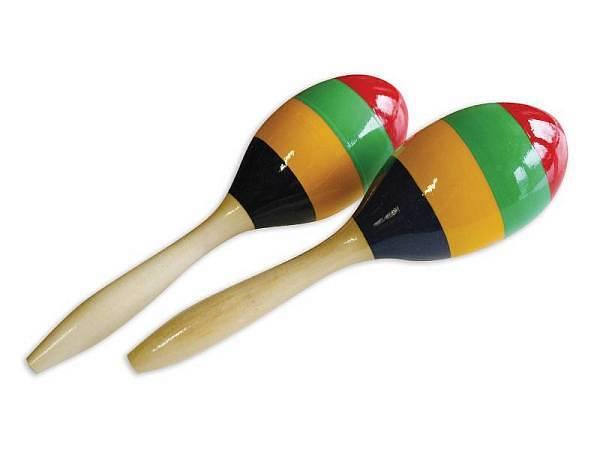 Extreme Coppia di maracas in legno decorate - misura piccola - exm8