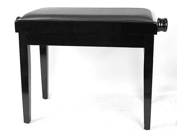 Extreme  PJ018 BK BLACK PIANO BENCH PANCHETTA PIANOFORTE RETTANGOLARE NERA  REGOLABILE