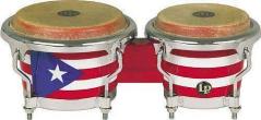 Latin Percussion Matador Wood Bongos M201-PR Puerto Rican Flag