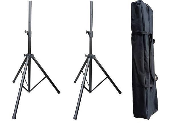 Extreme  SS-PACK S SPEAKER STAND PROFESSIONALI KIT SET SUPPORTI CASSE IN ACCIAIO CON BORSA TRASPORTO ALTEZZA REGOLABILE SISTEMA