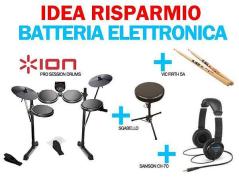 Ion Audio Pro Session Drums IDEA RISPARMIO + sgabello + bacchette vic firth + cuffie