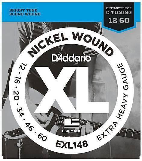 D'Addario EXL148 Nickel Wound - corde per chitarra elettrica Extra-Heavy, 12-60 	 	