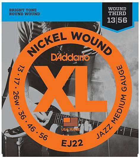 D'Addario EJ22 Nickel Wound - corde per chitarra elettrica Jazz Medium, 13-56