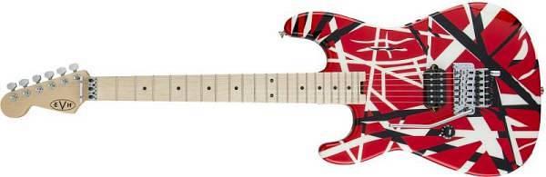 EVH Striped Series LH R/B/W MN Red, Black and White Stripes