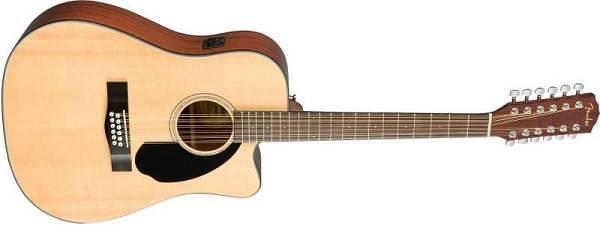 Fender CD 60 SCE Dreadnought 12-string Walnut Fingerboard Natural