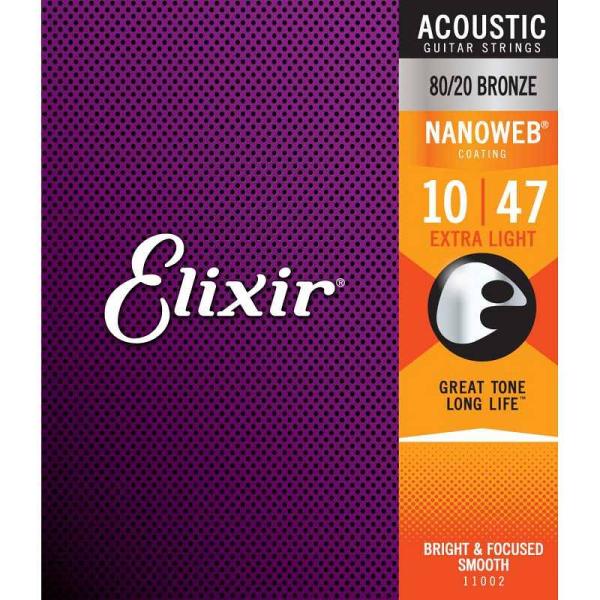 Elixir muta per chitarra acustica Extra Light 10-47 - Nanoweb Coating - 11002