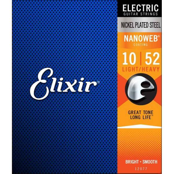 Elixir muta per chitarra elettrica Light Heavy 10-52 - Nanoweb Coating - 12077