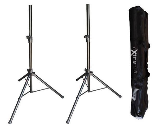 Extreme SS-PACK AIR SPEAKER STAND PROFESSIONALI KIT SET SUPPORTI CASSE IN ALLUMINIO CON BORSA TRASPORTO ALTEZZA REGOLABILE SIST