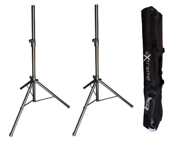 Extreme  SS-PACK AIR SPEAKER STAND PROFESSIONALI KIT SET SUPPORTI CASSE IN ALLUMINIO CON BORSA TRASPORTO ALTEZZA REGOLABILE SIST