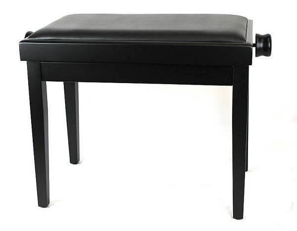 Extreme PJ018 BK SA BLACK PIANO BENCH PANCHETTA PIANOFORTE RETTANGOLARE NERA SATINATA REGOLABILE