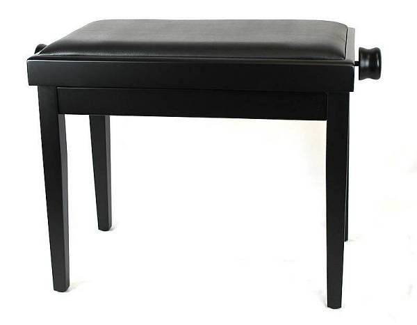 Extreme  PJ018 BK SA  BLACK PIANO BENCH PANCHETTA PIANOFORTE RETTANGOLARE NERA SATINATA REGOLABILE
