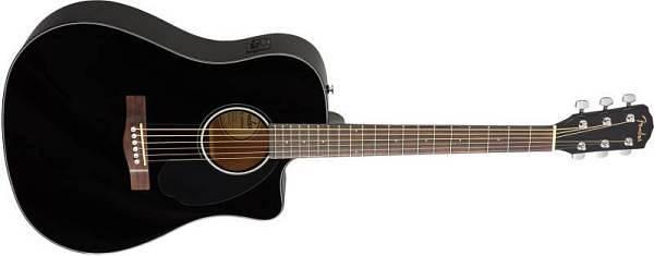 Fender CD 60 SCE Dreadnought Walnut Fingerboard Black - chitarra acustica elettrificata, nera