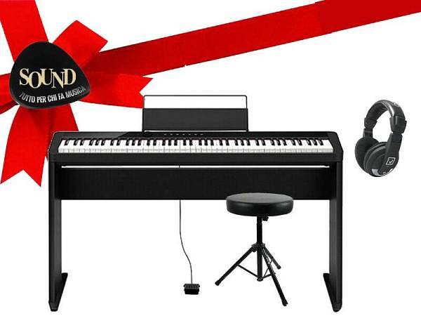 CASIO PX-S1000 BLACK IDEA REGALO - pianoforte digitale con mobile in legno, sgabello, cuffie, leggio e pedale.