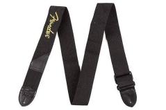 Fender 2" Black Poly Strap w/ Yellow Fender® Logo