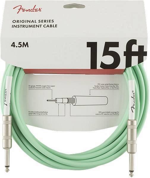 Fender Original Series Instrument Cable 15' - cavo 4,5m Surf Green