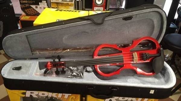 OLVEIRA EV31 VIOLINO ELETTRICO 4/4 TOP ABETE MASSELLO SPARKLE RED