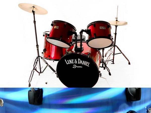 Luke & Daniel D900LBL - Batteria acustica 5 pezzi completa con piatti e hardware - colore laser blue