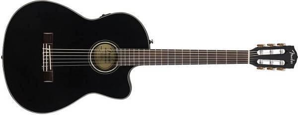 Fender CN 140 SCE Nylon Thinline Walnut Fingerboard Black w/case