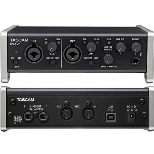 Tascam US 2x2 USB Interfaccia Audio Midi Scheda (Compatibile IPhone/IPad)