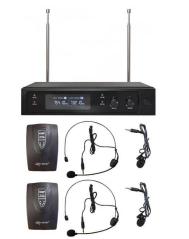 Extreme  WM2000D-HL DOPPIO RADIOMICROFONO VHF AD ARCHETTO E LAVALIER + TRASMETTITORE BODYPACK + RICEVITORE TRUE DIVERSITY CON DI