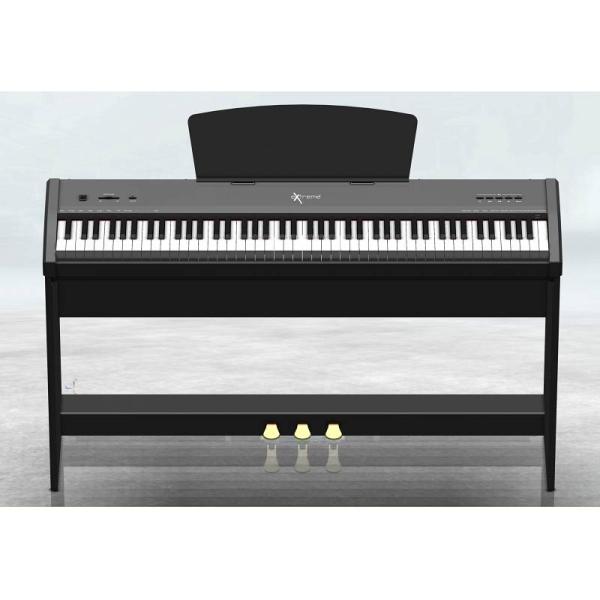 Extreme  P50 PIANOFORTE DIGITALE 88 TASTI PESATI STAGE PIANO CON STAND IN LEGNO E GRUPPO 3 PEDALI + PLAYER MP3 USB