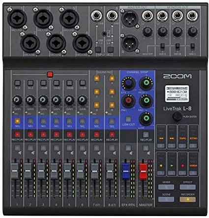 ZOOM LiveTrak L-8 - MIXER COMPATTO 8 CANALI PER PODCAST, INTERFACCIA AUDIO E REGISTRATORE DIGITALE
