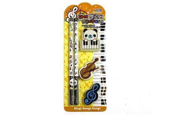 Luke & Daniel MG-26 set cartoleria matite e gomme musicali - set giallo  Altri gadget