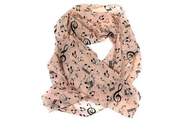 Luke & Daniel MG-152 - foulard elegante a tema musicale - colore rosa