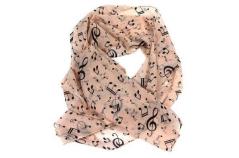 Luke & Daniel MG-152 - foulard elegante a tema musicale - colore rosa