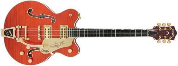 Gretsch G6620TFM Players Edition Nashville Tiger Flame Maple Orange Stain