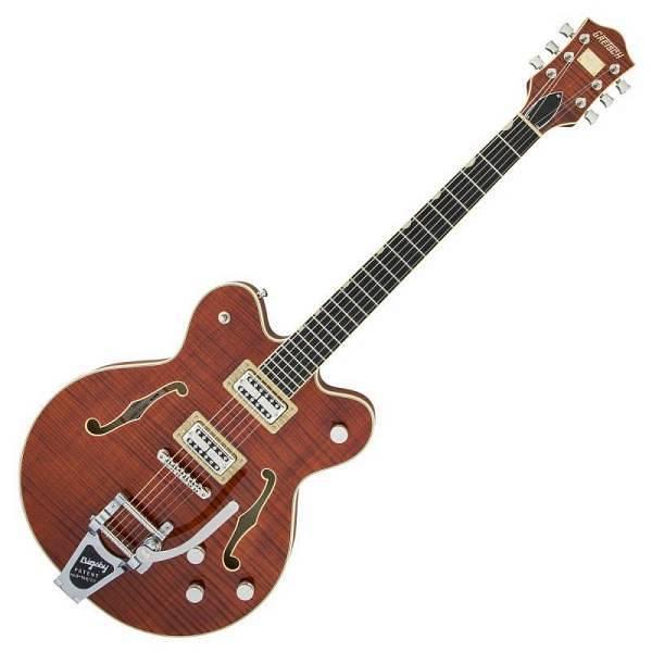 Gretsch G6609TFM Players Edition Broadkaster Tiger Flame Maple Bourbon Stain