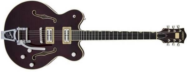 Gretsch G6609TFM Players Edition Broadkaster Tiger Flame Maple Dark Cherry Stain