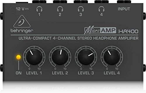 Behringer HA400 BK BLACK MICROAMP AMPLIFICATORE PER CUFFIE 4 CANALI STEREO  COLORE NERO EX-DEMO Cuffie