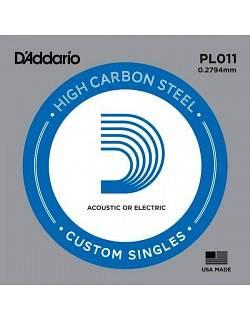 D'ADDARIO PL011 - Corda singola per Chitarra Acustica o Elettrica Plain Steel (011)