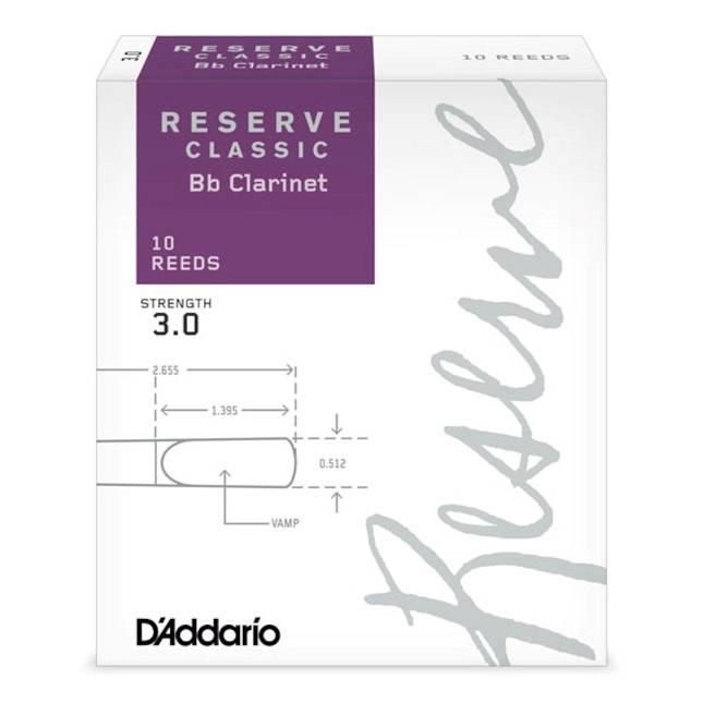 D'ADDARIO RESERVE CLASSIC ANCE PER CLARINETTO IN Sib DUREZZA 3.0 CONFEZIONE 10 PEZZI