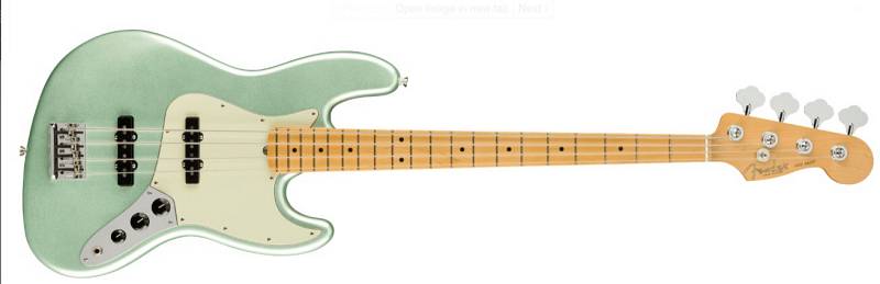 Fender American Professional II Jazz Bass®, Maple Fingerboard, Mystic Surf Green