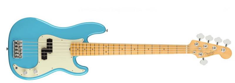 Fender American Professional II Precision Bass® V, Maple Fingerboard, Miami Blue