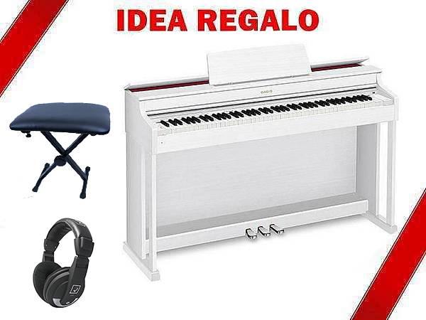 CASIO AP 470 WE BIANCO CELVIANO CON MOBILE IN LEGNO LEGGIO E PEDALIERA - KIT CON PANCHETTA E CUFFIA INCLUSI