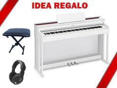 CASIO AP 470 WE BIANCO CELVIANO CON MOBILE IN LEGNO LEGGIO E PEDALIERA - KIT CON PANCHETTA E CUFFIA INCLUSI