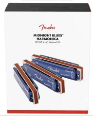 Fender Midnight Blues Harmonica Pack of 3 w/Case
