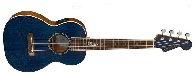 Fender Dhani Harrison Uke, Walnut Fingerboard, Sapphire Blue