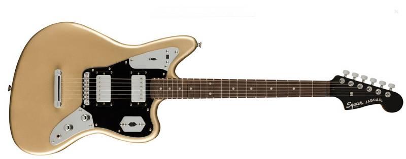 Squier by Fender Contemporary Jaguar HH ST LRL Black Pickguard Shoreline Gold